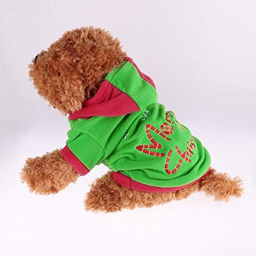 Tiaobug Dog Košulja kratkih rukava Kostim Xmas Tree Pet Odjeća Hoodie odmor za kućne ljubimce Odjeća Zeleni medij