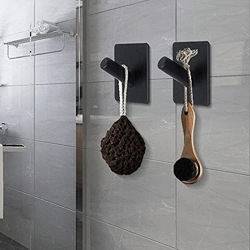 GOOFFY METALNE Kuke za visine 2 PCS samo -ljepljive kućne kuhinje Zidna vrata kuka za ključeva za ručni ručnik za ručnicu