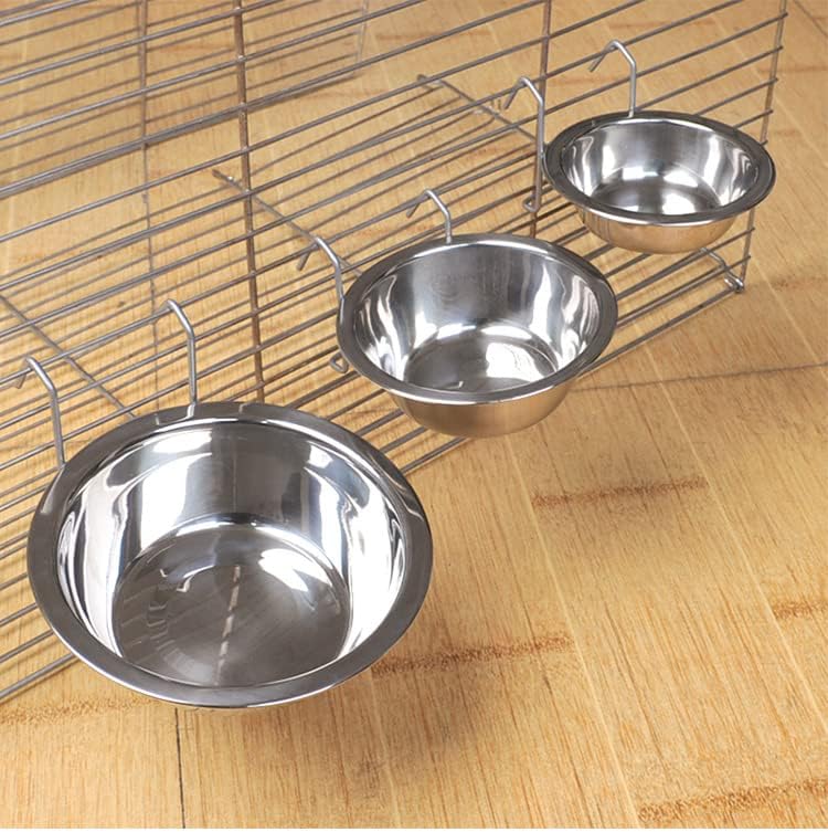 2-dijelna zdjela za hranjenje pasa i mačaka od nehrđajućeg čelika viseći kavez s jednom zdjelom zdjela za hranu za pse viseća