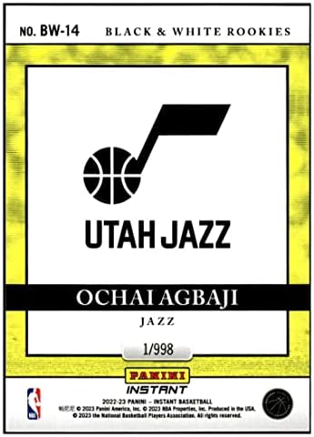 Ochai Agbaji RC 2022-23 Panini Instant Black & White /99814 Jazz Rookie NM+ -MT+ NBA košarka