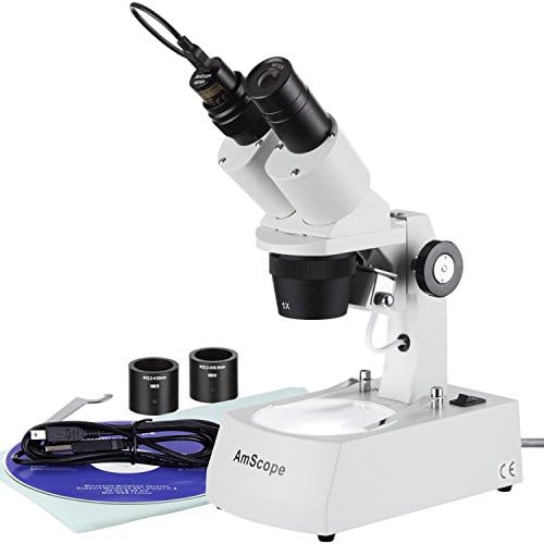 Digitalni stalak kompasa стереомикроскоп AmScope SE305R-AZ-E, postavljen sprijeda, okulara WF10x i WF20x, povećanje 10X /