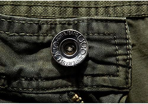Niuqi casual camo s gumbnim teretnim kratkim kratkim hlačama dužina koljena Zip up uprtning labavice s višestrukim džepom