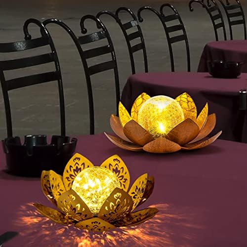 Huaxu solarna vrtna svjetla vanjska ukrasna - svijetla stolna svjetiljka za cvijeće lotosa, vodootporna solarna svjetla za