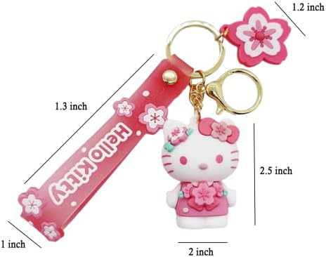 Privjesak za ključeve s uzorkom ružičaste trešnje, Slatki privjesci za ključeve, torba, narukvica, privjesak za ključeve