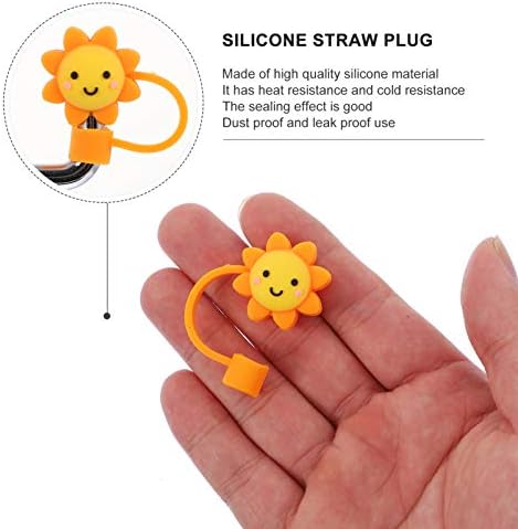6pcs silikonske mlaznice-slamke poklopac u obliku sunčanog cvijeta mlaznice za višekratnu upotrebu-slamke za piće poklopci