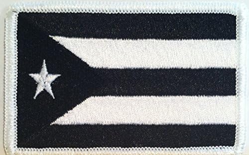 Portoriko taktička zastava crno-bijelo željezo na patch boricua amblem bijela granica