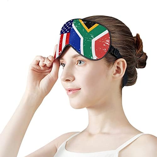 Američka južnoafrička zastava Sleep Maska za oči meke očni poklopci blokirajući svjetla zavezana očiju s podesivim remenom
