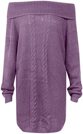 Džemperi za žene jeseni i zimski čvrsti temperament dugi rukav, džemper za pletenje vrata