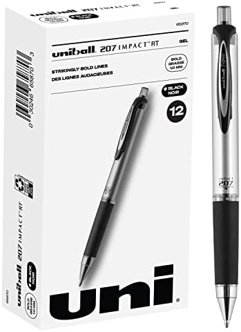 Uni-Ball 207 udarne gel olovke Bold Point, 1,0 mm, crno punjenje, 2 brojanja