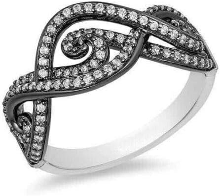 Trik u 925 srebrnom i crnom zlatnom Vintage prstenu za žene, vjenčani poklon, nakit, Veličina 6-10