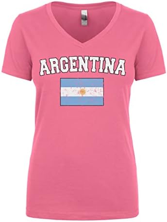 Cybertela ženska izblijedjela uznemirena argentinska argentinska zastava Juniori V-izreza majica