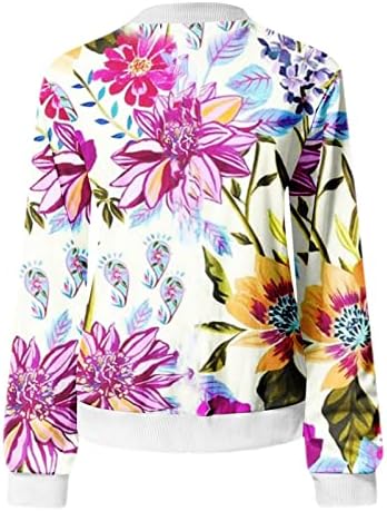 Pamučni kaput ženske cvjetove najmekše bluze s dugim rukavima s patentnim zatvarači