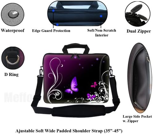 MEFFORT INC 17,3 inčni neoprenski laptop torba s dodatnim bočnim džepom, mekanim ručicom za nošenje i uklonjivim remenom