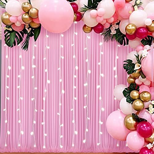 8 ploča Ružičasta pozadina zavjesa za zabavu Dječji Tuš bez bora ružičaste foto zavjese pozadinske zavjese ukras od tkanine