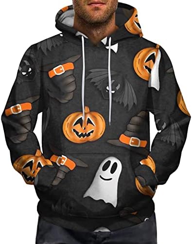XXBR muški Halloween Hoodies Parovi smiješni dres s kapuljačom duh bundeva u unisex novitet majice s velikim džepom