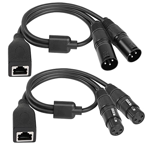 Kabel adapter GELRHONR Dual XLR 3Pin Mužjak to RJ45 Female kabel produžni kabel RJ45 Female to Dual DMX XLR 3Pin Female Koristite