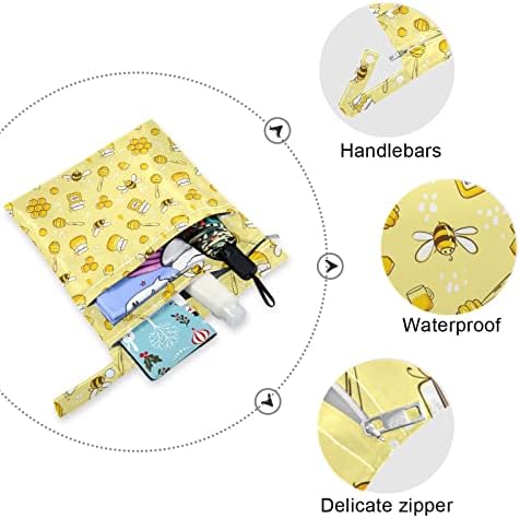 Zzxxb medena pčela vodootporna mokra vrećica za višekratnu upotrebu pelena mokra suha torba s džepom s patentnim zatvaračem