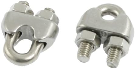 Aexit lanac od nehrđajućeg čelika i konopce 6 mm 15/64 žičana konopska kopča za kabel stezaljke srebrni ton žice za konopce