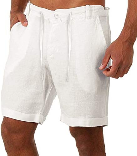 RTRDE muške kratke hlače modno pamučno platna gumbi za ležerne hlače za vezanje džepova struka kratke hlače kratke hlače