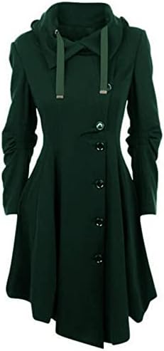 Toplije čvrste bluze za žene kapuljače School Swing kaput s dugim rukavima zima poliester peplum casual kaput žene s kapuljačom