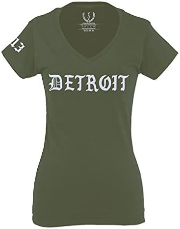 Viri i vrline Detroit 313 Michigan City Cip Hip Hop Hipster Streetwear za žene V vrat opremljena majica