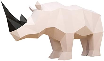 Rhino oblik 3D papir trofej DIY papir skulptura ručno izrađeni papir Model kreativni origami zagonetka geometrijski ukras
