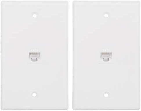 KEBULLLDOLA RJ45 Zidna ploča 1 priključak 1, 1 Gang Ethernet zidna ploča bijela s nosačem niskog napona, Cat6 ženski priključak