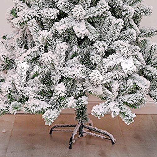 Zpee White Pvc Xmas Tree, Umjetni snijeg s snijegom sa zglobnim borovim stablom s metalnim postoljem lako je sastaviti božićni