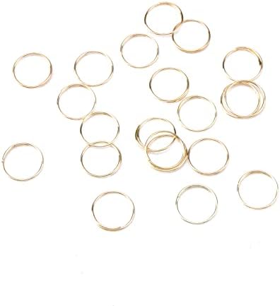 Tighall 500pcs od nehrđajućeg čelika Svijetlo zlato Split Okrugli prstenasti kopče, Mini Split Split, promjera 0,43 inča